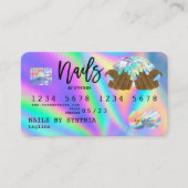 Holograph Credit Card Nail Tech Maniküre Visitenkarte (Vorderseite)