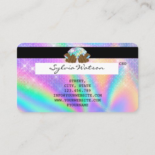 Holograph Credit Card Nail Tech Maniküre Visitenkarte (Rückseite)