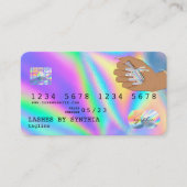Holograph Credit Card Nail Tech Visitenkarte (Vorderseite)