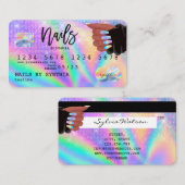 Holograph Credit Card Nail Tech Visitenkarte (Vorne/Hinten)