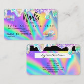 Holograph Credit Card Nail Tech Visitenkarte (Vorne/Hinten)