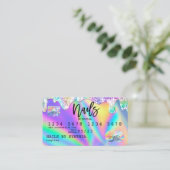 Holograph Credit Card Nail Tech Visitenkarte (Stehend Vorderseite)