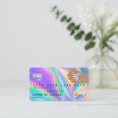 Holograph Credit Card Nail Tech Visitenkarte (Stehend Vorderseite)
