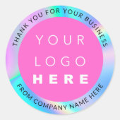 Holograph Custom Logo einfach moderne rosa Vielen  Runder Aufkleber (Vorderseite)
