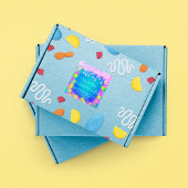 Holograph Danke Diamond Tropfen Nails Hot Pink Blu Quadratischer Aufkleber