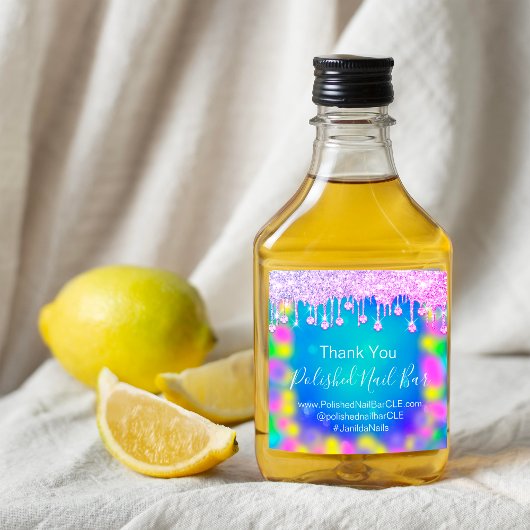 Holograph Danke Diamond Tropfen Nails Hot Pink Blu Quadratischer Aufkleber