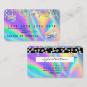 Holograph Diamonds Modern Credit Card Style Visitenkarte (Vorne/Hinten)
