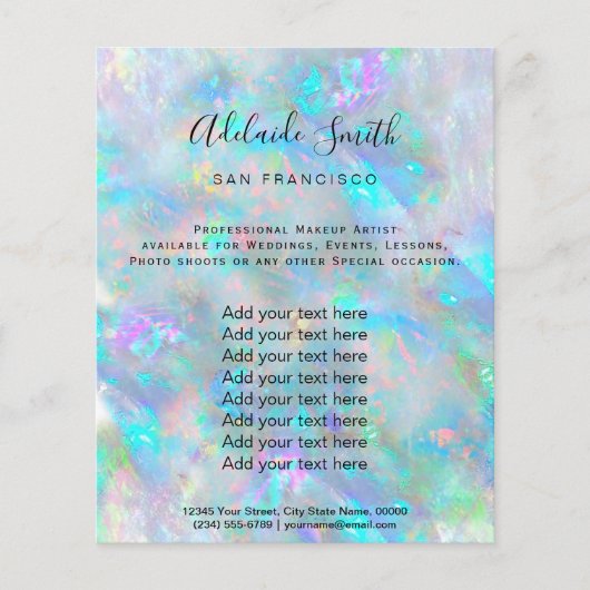 Holograph-Flyer für opal-IMITAT Flyer (Vorne)