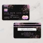 Holograph Foil Splash Kreditkarte modern mädchenha Visitenkarte (Vorne/Hinten)