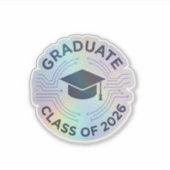Holograph Futuristic Class Graduate Vinyl Sticker (Vorderseite)