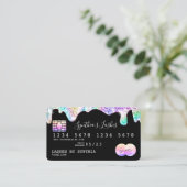 Holograph Glitzer disco Moderne Kreditkartennummer Visitenkarte (Stehend Vorderseite)