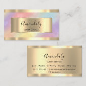 Holograph Gold Gerahmt Elegant Beruflich Unicorn Visitenkarte (Vorne/Hinten)