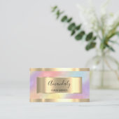 Holograph Gold Gerahmt Elegant Beruflich Unicorn Visitenkarte (Stehend Vorderseite)