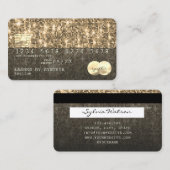 Holograph gold Glitzer Moderne Kreditkarte Visitenkarte (Vorne/Hinten)