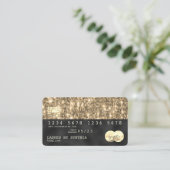 Holograph gold Glitzer Moderne Kreditkarte Visitenkarte (Stehend Vorderseite)