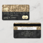 Holograph gold Glitzer Moderne Kreditkarte Visitenkarte (Vorne/Hinten)