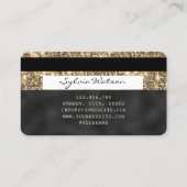 Holograph gold Glitzer Moderne Kreditkarte Visitenkarte (Rückseite)
