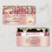 Holograph gold Glitzer Moderne Kreditkarte Visitenkarte (Vorne/Hinten)