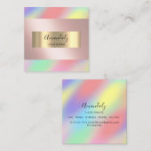Holograph Gold Makeup ARTIST Eventplaner Quadratische Visitenkarte (Vorne/Hinten)