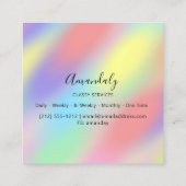 Holograph Gold Makeup ARTIST Eventplaner Quadratische Visitenkarte (Rückseite)