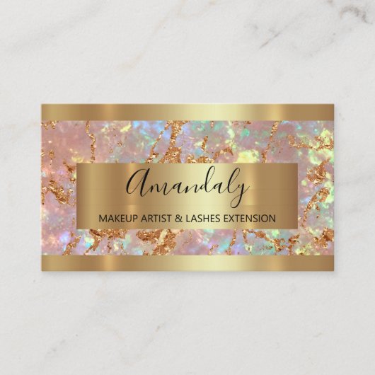 Holograph Gold Marbour Copper Frame Event Visitenkarte (Vorderseite)