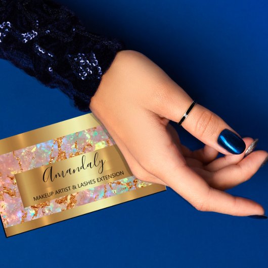 Holograph Gold Marbour Copper Frame Event Visitenkarte