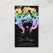 Holograph Hair Stylist QR Code Visitenkarte (Vorderseite)