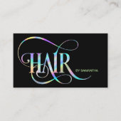 Holograph Hair stylist typography haar extension Visitenkarte (Vorderseite)