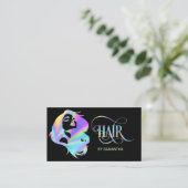 Holograph Hair stylist typography haar extension Visitenkarte (Stehend Vorderseite)
