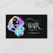 Holograph Hair stylist typography haar extension Visitenkarte (Vorderseite)