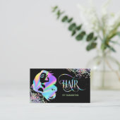 Holograph Hair stylist typography haar extension Visitenkarte (Stehend Vorderseite)