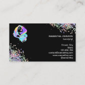 Holograph Hair stylist typography haar extension Visitenkarte (Rückseite)