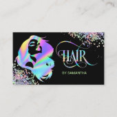 Holograph Hair stylist typography haar extension Visitenkarte (Vorderseite)