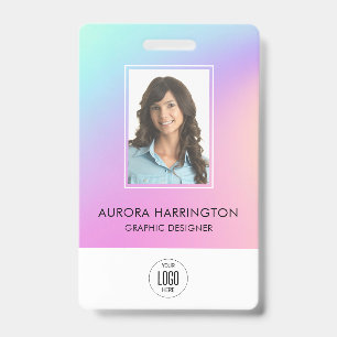 Holograph ID Card Modern Employee Photo Logo QR Ausweis