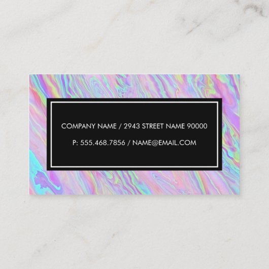 Holograph Iridescent Background Visitenkarte (Rückseite)