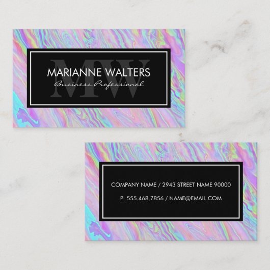 Holograph Iridescent Background Visitenkarte (Vorne/Hinten)