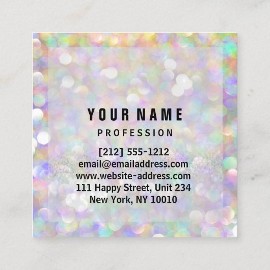 Holograph Makeup ARTIST LOGO Quadratische Visitenkarte (Rückseite)
