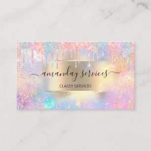 Holograph Makeup Boutique Shop Nägel Glitzer Trop Visitenkarte