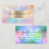 Holograph Makeup Gold Confetti Boutique Shop Pink Visitenkarte (Vorne/Hinten)