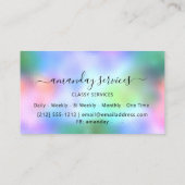 Holograph Makeup Gold Confetti Boutique Shop Pink Visitenkarte (Rückseite)