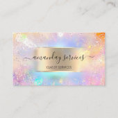 Holograph Makeup Gold Confetti Boutique Shop Pink Visitenkarte (Vorderseite)