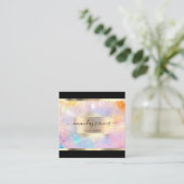 Holograph Makeup Gold Frame Boutique Shop Square Quadratische Visitenkarte (Stehend Vorderseite)
