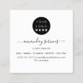 Holograph Makeup Gold Frame Boutique Shop Square Quadratische Visitenkarte (Rückseite)