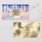 Holograph Makeup Gold Frame Boutique Shop Tropfen Visitenkarte (Vorne/Hinten)