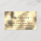 Holograph Makeup Gold Frame Boutique Shop Tropfen Visitenkarte (Rückseite)