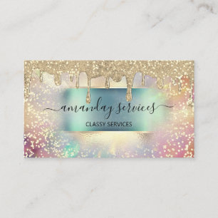 Holograph Makeup Lashes Boutique Gold Nails Hair Visitenkarte