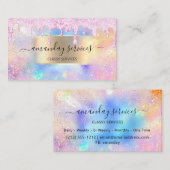 Holograph Makeup Lashes Boutique Gold Wax Tropfen Visitenkarte (Vorne/Hinten)