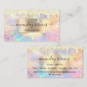 Holograph Makeup Lashes NAILS Boutique Gold Tropfe Visitenkarte (Vorne/Hinten)