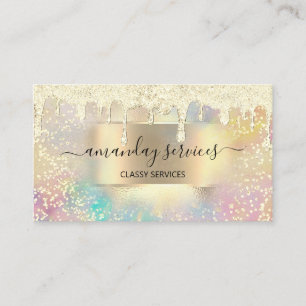 Holograph Makeup Lashes NAILS Boutique Gold Tropfe Visitenkarte