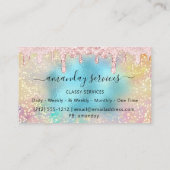 Holograph Makeup Lashes NAILS Studio Gold Pink Visitenkarte (Rückseite)